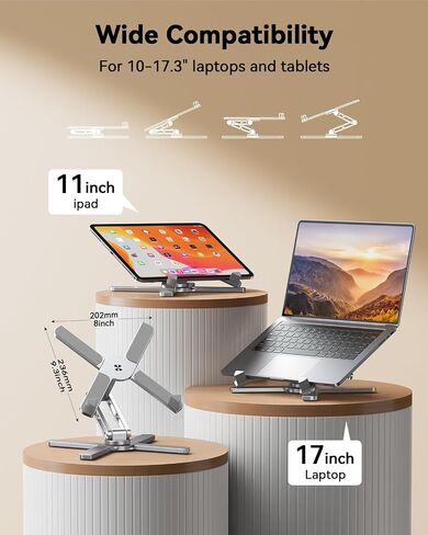 TECKNET Laptop Stand,360°Rotating Base,Adjustable Ergonomic Design in Kuwait