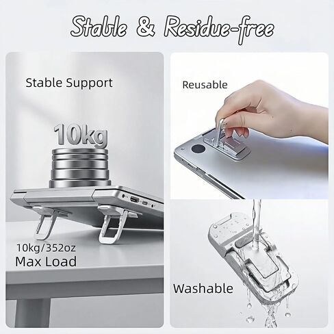 Ergonomic Zinc Alloy Laptop Stand,Portable Keyboard Riser with 2 Adjustable Angles (8°&13°),Foldable Invisible Laptop Riser for Desk,Anti-Slip,Heat Dissipation,Supports Up to 22lbs for 10-17" Laptops in Kuwait