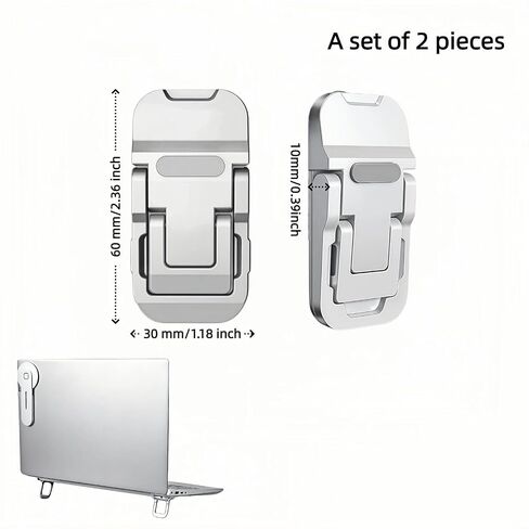 Ergonomic Zinc Alloy Laptop Stand,Portable Keyboard Riser with 2 Adjustable Angles (8°&13°),Foldable Invisible Laptop Riser for Desk,Anti-Slip,Heat Dissipation,Supports Up to 22lbs for 10-17" Laptops in Kuwait