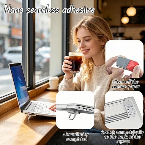 Ergonomic Zinc Alloy Laptop Stand,Portable Keyboard Riser with 2 Adjustable Angles (8°&13°),Foldable Invisible Laptop Riser for Desk,Anti-Slip,Heat Dissipation,Supports Up to 22lbs for 10-17" Laptops in Kuwait