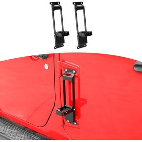 RT-TCZ for Wrangler Door Hinge Step Foot Peg Folding Foot Pedal for Jeep Wrangler JK JKU JL JLU Gladiator JT Black Exterior Accessories 2pcs