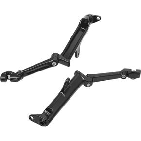 HIYOYO Black Adjustable Frame Mounted Highway Peg Mounts with Extended Arm For Harley Touring 2009-UP