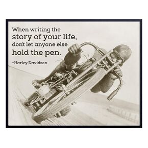 Harley Quote - Original Wall Art Print - Motivational Vintage Poster - Unique Home Decor for Man Cave or Garage - Gift for Men, boys, Teens, HOG Riders - 8x10 Unframed Typography