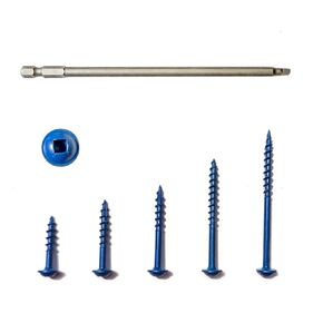 Pocket Hole Screws Assortment Kit in 4 Sizes 400PCS, #8 x 1, 1-1/4", 2", 2-1/2", with Square Drive, Coarse Thread, Washer Head, Self Tapping, Zinc Plated, 150MM Drive Bit Included
