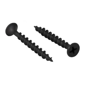 #8 x 3/4" Drywall Screws Coarse Thread Black Phosphate Coated Flat Head Fast Self Tapping Wood Screws for Drywall, Wood and Furniture, 100 PCS