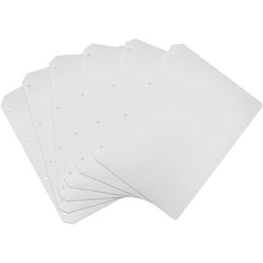 Transparent Blank Binder Dividers, 6pcs Insertable Clear Blank Dividers for 4 Ring Binders A4 4 Holes Plastic Binder Dividers Without Tabs