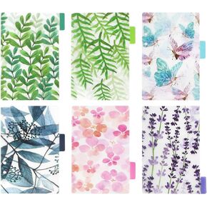Plastic Binder Index Dividers, 6-Tab, Assorted Designs, Match for Standard A6 Size 6-Ring Planners