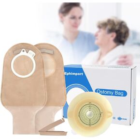 Colostomy Bags,15PCS Ostomy Supplies, Two Piece Drainable Colostomy Pouches for Ileostomy Stoma Care(10pcs Bags+5pcs Barrier)
