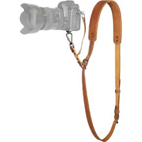 Padwa Lifestyle Dark Brown Single Camera Harness Strap for One Camera - Professional Single Full Grain Leather Cowhide Camera Harness,Quick Release Gear DSLR Camera Straps for Photographers
