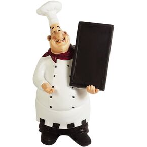 98915HB Italian Chef Figurines Kitchen Decor with Chef Chalkboard Counter Top Chef Figurine Collectible Kitchen Chef Decor Statue