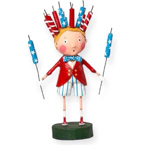 Lori Mitchell Roman's Candles Polyresin July Fourth Fire Crackers - One July Fourth Figurine 6.0 Inches - 15519 - Red