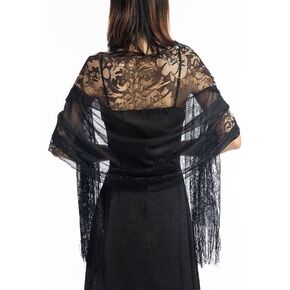 Women's Lace Scarf Shawls For Wedding Soft Lightweight Fringe Stole Wraps For Bride Bridesmaid Shawl