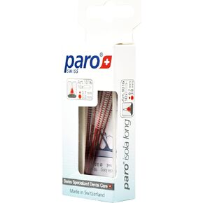 Paro Isola Long | Easily Bent Extra Long Interdental Spiral Brush | Dental Cleaning Tool | Red, 0.7-3.0 MM