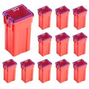 30A JCASE Car Fuse Automotive FMX Fuse Tall/Standard Profile Box Shaped Fuse Compatible for Ford, Chevy/GM, Chrysler/Dodge Toyota Car Truck SUV