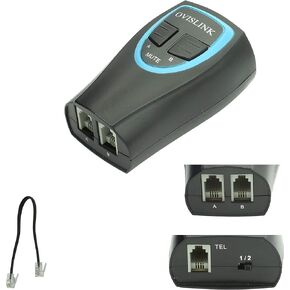OvisLink Call Center Headset Training Adapter Compatible with All RJ9 Headsets, Included Wireless headsets | Connect 2 RJ9 headsets to 1 Telephone | Mute Buttons for Each of The Headsets