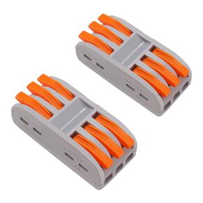 smseace 10 Pcs 3 Port Two-Way Lever Wire Conductor Compact Connectors Quick Terminal Block 28-12 AWG