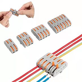 Lever Wire connectors,Idong 80PCS Compact Wire Conductor Connector, Push Terminal Block SPL-1 one-to-one Quick Splicing into 2/3/4/6 Way Butt Terminal Connectors