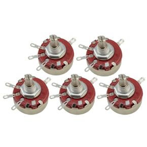 YXQ WTH118 470K ohm 2W Rotary Potentiometer 4Pin 6mm Round Shaft Carbon Wire Wound Linear Variable 5pcs