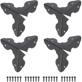 uxcell 33x33x33mm Metal Box Corner Protectors Edge Guard Black 8pcs
