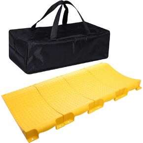 Homeon Wheels Tire Saver Ramps Anti-Slip Pads Design, Car Tire Wheel Ramps for Flat Spot and Flat Tire Prevention, Tire Savers for Storage, Carrying Bag, Easy to Store 4 Pack (WH-300) Black