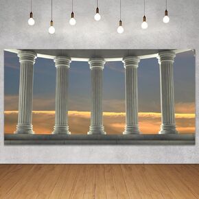 20x10ft Pillar Backdrop, Ancient Greek Culture Palace Architecture Photography Background for Ancient Rome Theme Wedding Birthday Party Supplies Travel Photo Booth Props
