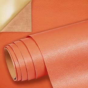 Oversized Leather Repair Tape, Adhesive Repair for Leather,17.7 x 78.8inches, for Sofas, car Seats, Furniture, Bags, Jackets, Armchair Tear Repair Patches (Orange)