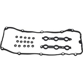 Motoforti Engine Valve Cover Gasket Kit, for BMW E39 E46 E83 E85 2002-2006, Rubber, with Grommet Seal, 11120030496, Black, 1 Set