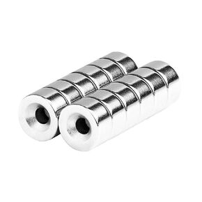 Round Disc Magnets 1/2x1/4 - Magnetic Countersunk Ring 12x6mm Screw Hole Size #6 Crafting Holder Artwork DIY Fastener Door Cabinet Sticker (12 Pack)