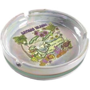 World By Shotglass Cayman Islands Porcelain Ashtray 5"