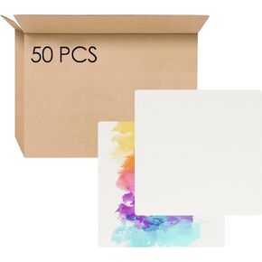 SHIDOW Square Watercolor Paper, Small Square Watercolor Paper, Blank Watercolor Cards, Watercolor Cardstock Bulk,for Beginners Artist Adults Student Painting Drawing Sketching(50PCS)