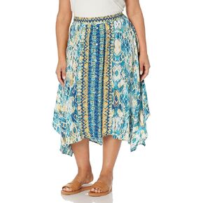 Avenue Women's Plus Size Skirt Jess Hanky Hem