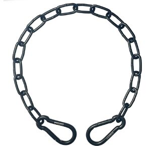 PNKPET 304 Stainless Steel Gate Chain 24" x 5/32" - Chain Link Gate Latch for Outdoor Fence & Livestock - Safety Hanging Metal Chain with 2 M7 Carabiners - Black (1 Pack)