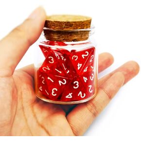 Bescon Standard Sized Transparent Red D4 Dice 20pcs Healing Potion Bottle, 20pcs D4 Health Potion Dungeons and Dragons Accessory