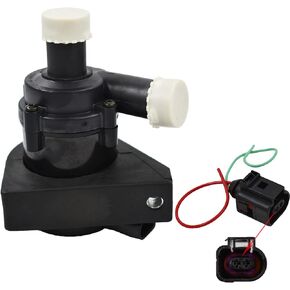 waltyotur Auxiliary Cooling Water Pump with Plug Replacement for VW Jetta Golf Audi A3 Passat