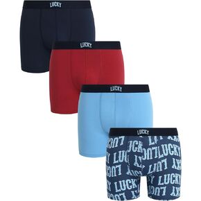 Lucky Brand Men’s Underwear – 4 Pack Casual Stretch Boxer Briefs (S-XL)