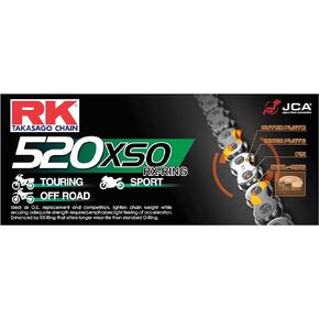 RK Racing Chain 428XSO-130 (428 Series) Steel 130 Link High Performance Street and Off-Road RX-Ring Chain with Connecting Link