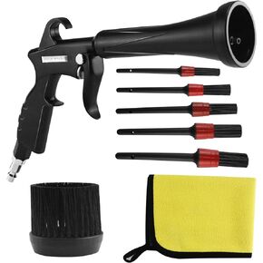 Air Blow Gun with Rubber Guard and Brass Adjustable Air Flow Nozzle Air Gun for Compressor Pneumatic Tool for Dust Cleaning Car Detailing