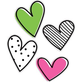 Carson Dellosa Kind Vibes 12-Piece Extra Large Heart Bulletin Board Cutouts, Heart Cutouts for Bulletin Board, Colorful and Black and White Classroom Cutouts, Valentines Heart Cutouts for Classroom