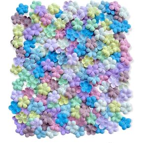 200 Pcs Handmade Mulberry Paper Stephania Venosa Flowers Petals 15x15 mm Scrapbooking Wedding DIY Craft Supplies Card (Mixed 10 Colors)