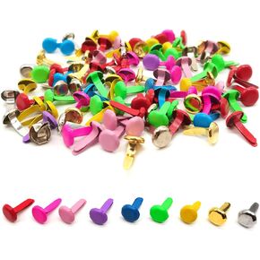100pcs Split Pins Round Scrapbooking Brads Multicolor Paper Fastener Brads for Craft Art Crafting School Project Decorative Scrapbooking DIY Supplies (0.3 x 0.6Inch)