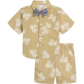 Tommy Hilfiger Boy's 3-piece Dress Up Cabana Set With Woven Shirt, Shorts, and Bow Tie