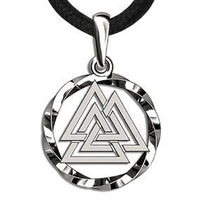 Valknut Viking Necklace for Men Women - 925 Sterling Silver - Norse Mythology Symbol Odin Knot Valknot Amulet Talisman Pendant - Celtic Nordic Pagan Wiccan Jewelry - Handmade