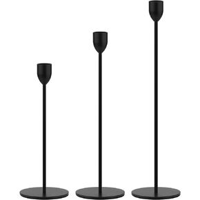 Ohtomber Black Taper Candle Holders - 6PCS Candlestick Holders, Candle Sticks Holder Decor for Pillar Candle, Candlesticks Centerpiece Wedding Table Decor,Fit 3/4" Thick Tapered Candle & Led Candles