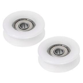2pcs U Type Groove Pulley Nylon Coated Roller Bearing 5x25.5x8.5mm U Groove Guide Wheel for Doors Window or Driving Mechanical Equipment, Green