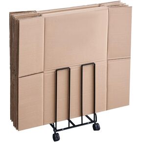 Carton Storage Rack Carton Cart, Portable Carton Stand with Wheels, Carbon Steel Carton Cart for Home Warehouse, Compact Carton Organizer (Black)