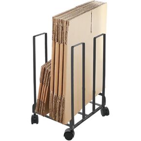 Carton Storage Rack Carton Cart, Portable Carton Stand with Wheels, Carbon Steel Carton Cart for Home Warehouse, Compact Carton Organizer (Black) in Kuwait