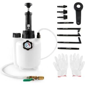 DikTalk Transmission Fluid Pump, 3L Manual Automotive Oil Pump Extractor, Fluid Transfer Pump Tool Oil Filling System with Adapters Oil Pump Extractor