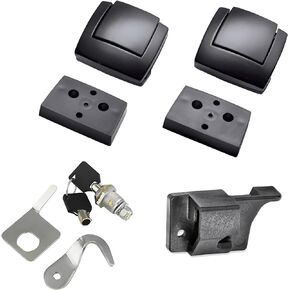 Tour Pack Trunk lock & keys, Tour Pack Pak Latches with Spacers and Lid Catch Fits for Harley Touring Classic Electra Glide Road Glide Road King CVO 1993-2013 2012 (Black)
