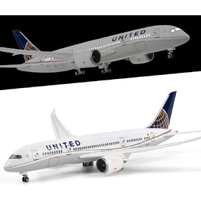 طائرة نموذجية كبيرة 1:130 الخطوط الجوية الأمريكية المتحدة بوينغ 787 نموذج طائرة نفاثة للبالغين مع ضوء LED للهدايا والديكور in Kuwait