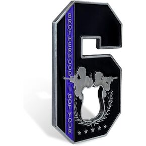 The Blue Line Challenge Coin Police officer Law Enforcement I Got Your Six-Brotherhood Black 2.7